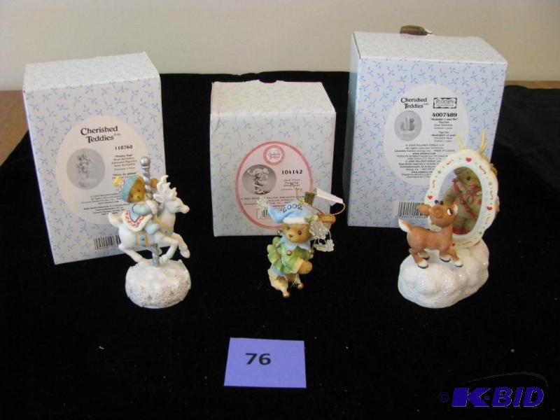 lot 76 image: Cherished Teddies Figurines & Music Box, ...