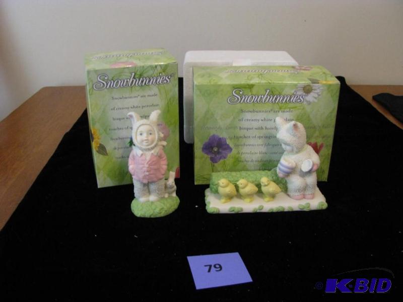 lot 79 image: Dept 56 Snowbunnies, leaving home, bunnies &a...