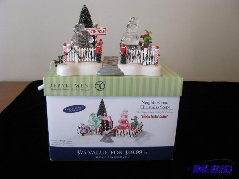 lot 9 image: Dept 56 Neighborhood Christmas Scene...