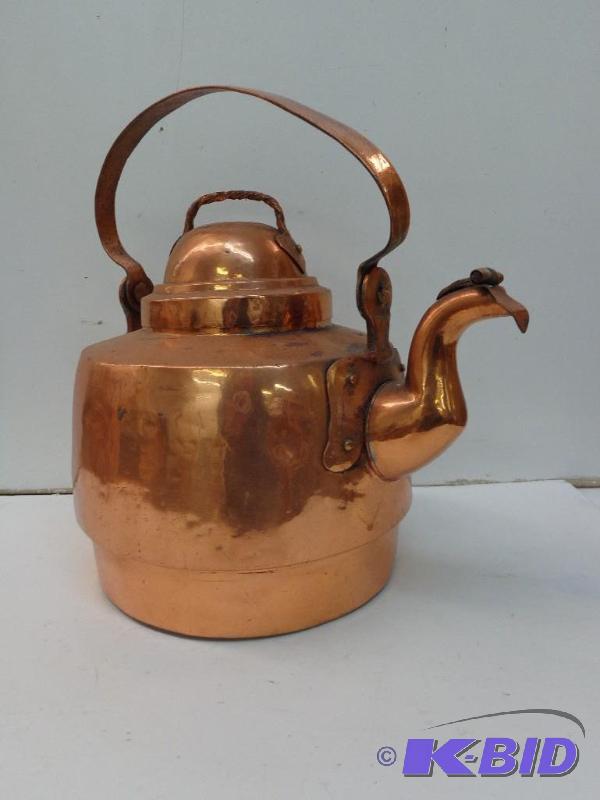 Hand Made Old Copper Tea Kettle Dove Tailed K...
