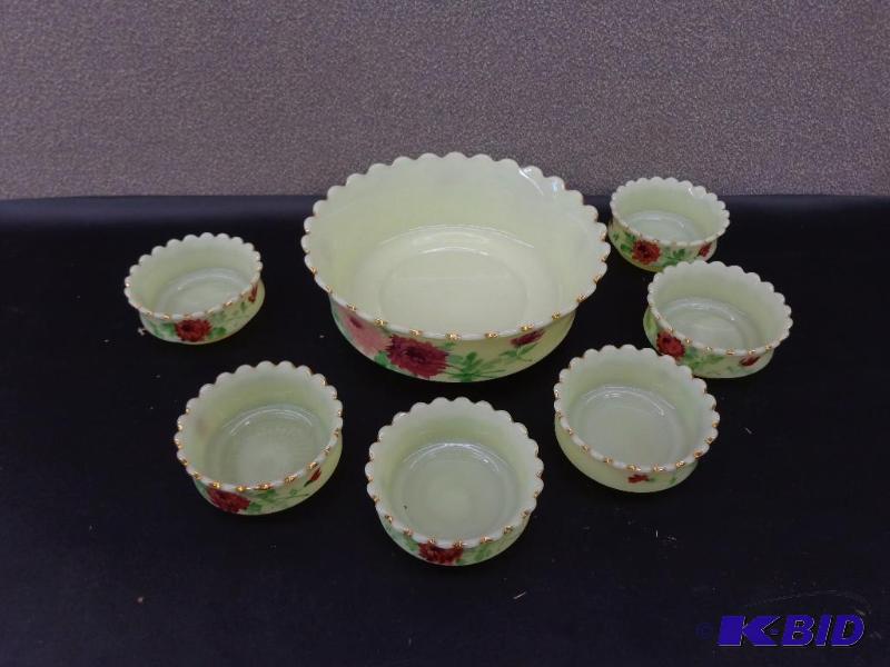 Custard Glass Bowls and Cups 8 12&quot x 3&...