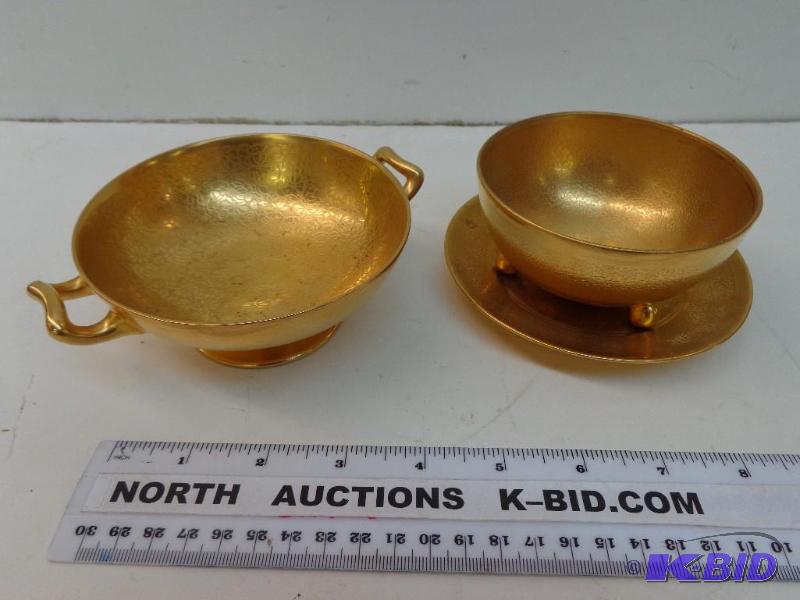 Haviland&nbspFrance Pickard China Gold Encru...