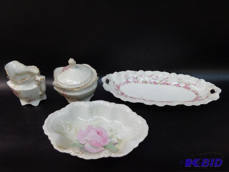 4 Piece Plate Assembly 1 sugar bowl, creamer ...