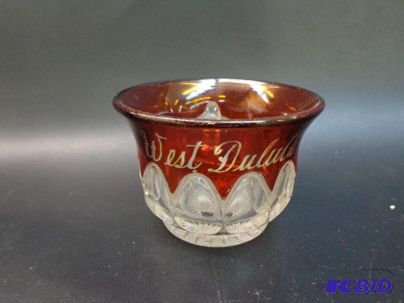 Glass Cup West Duluth cup 3&quot diameter x ...