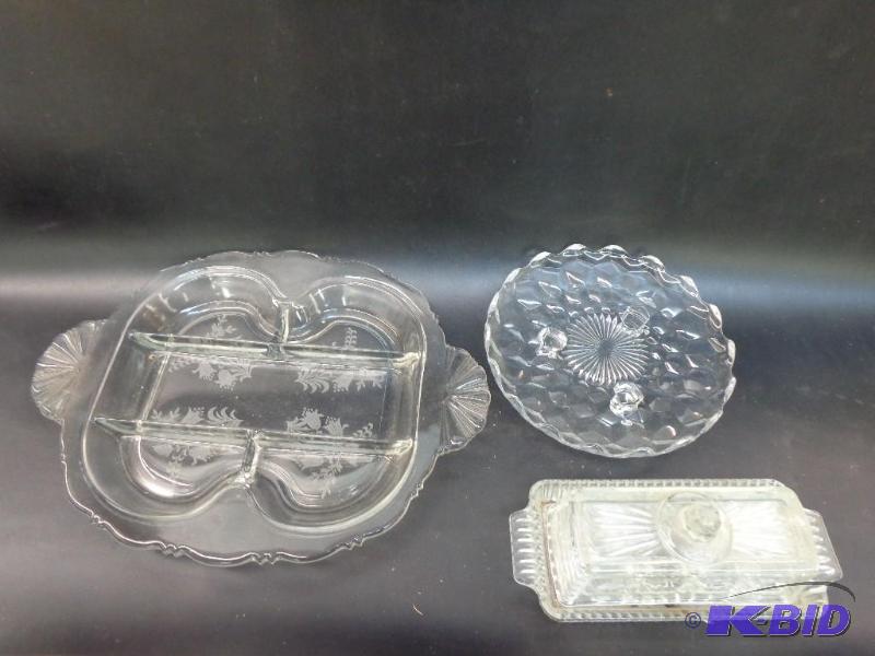Three Plates All cut-glass plates 1 hors doe...