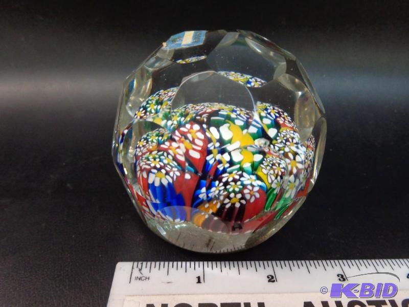 Murano&nbspMillefiori Paperweight Colored fl...