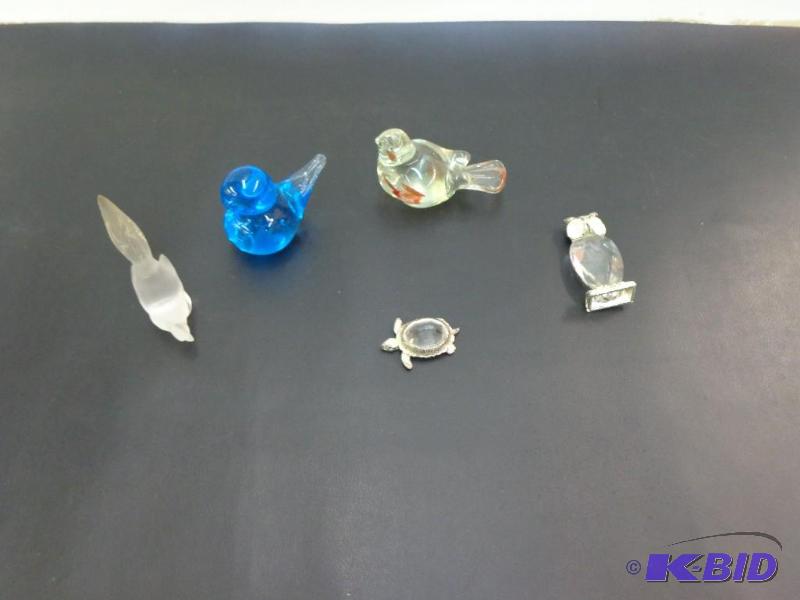 Neat Ornaments 2 glass birds Owl ornament Tur...