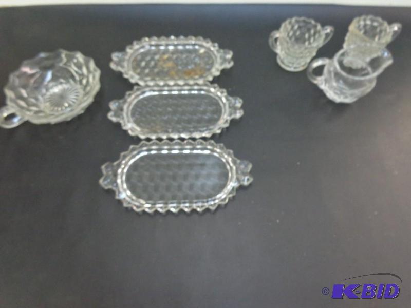 Various Cut Glass Pieces 3 Butter Trays - 2 C...