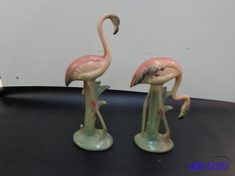 Ceramic Flamingos 1) is 12&quot tall missing...