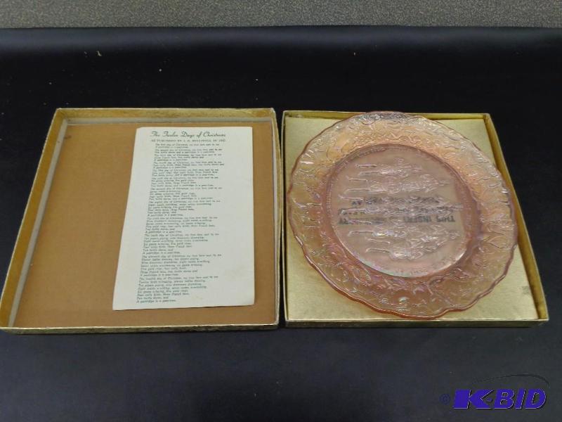 Imperial Glass Plate 12 Days of Christmas 8 1...