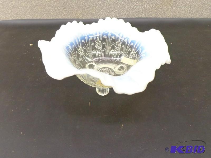 Vaseline Glass 8&quot Glass Dish with Legs U...