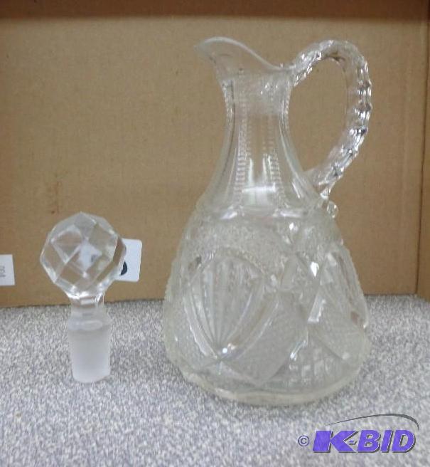 6 12&quot Cut Glass Syrup Container Overall...