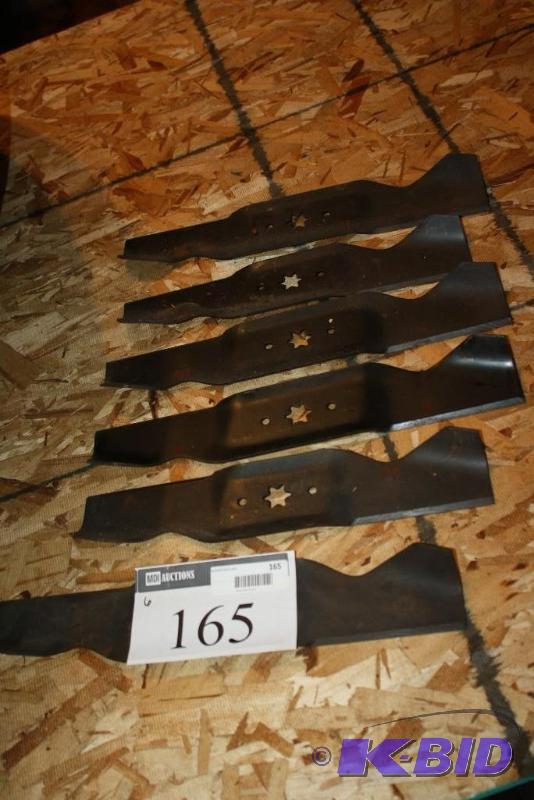 lot 165 image: Lot of (6) Miscellaneous Metal Lawn Mower Bla...