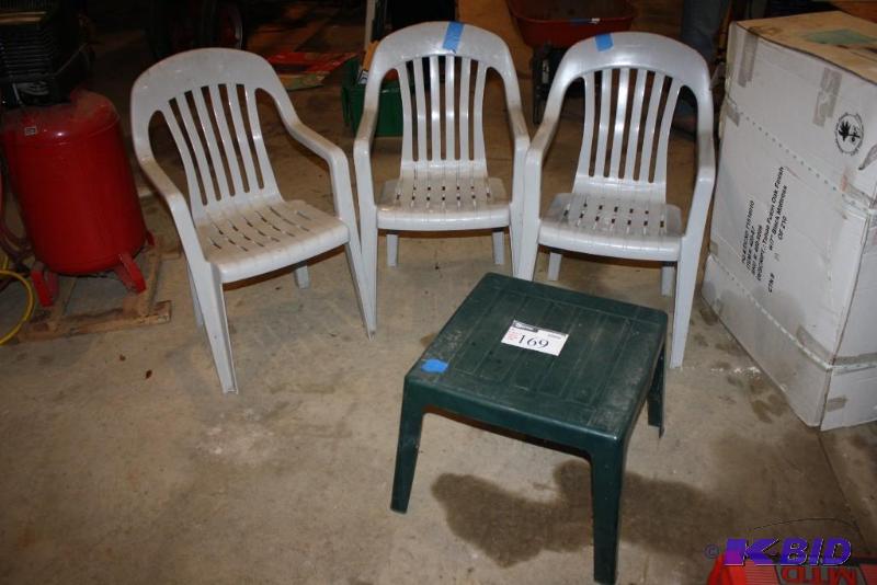 lot 169 image: Lot of (4) Outdoor Furniture Including Plast...