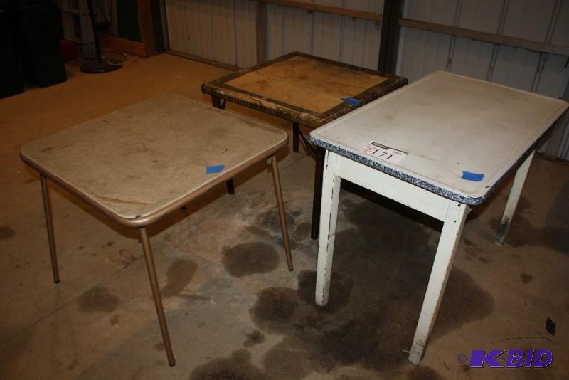 lot 171 image: Lot of (3) Folding Card Tables 30" x 30...