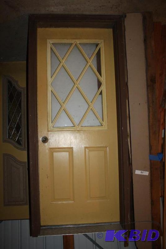 lot 183 image: Exterior Door & Frame wGlass Windows &am...