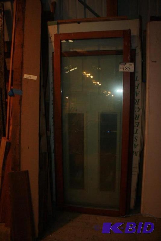 lot 185 image: Lot of (2) Window Panes Wood Frame 31"...
