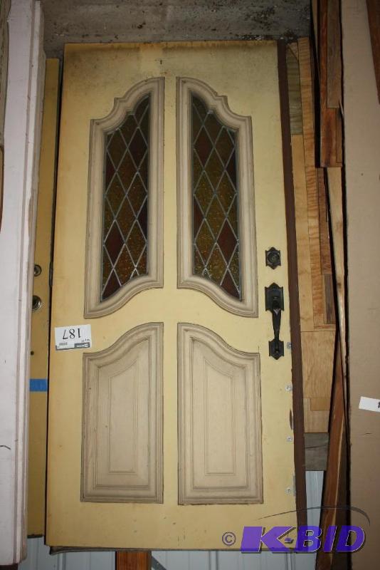 lot 187 image: Exterior Door wDual Stained Glass Windows D...