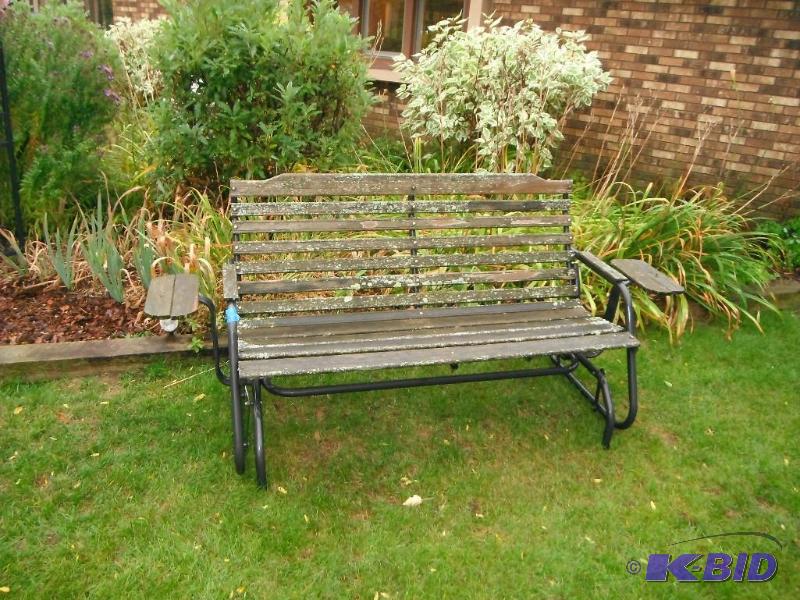lot 224 image: Wooden Bench on rocker warm rests & atta...