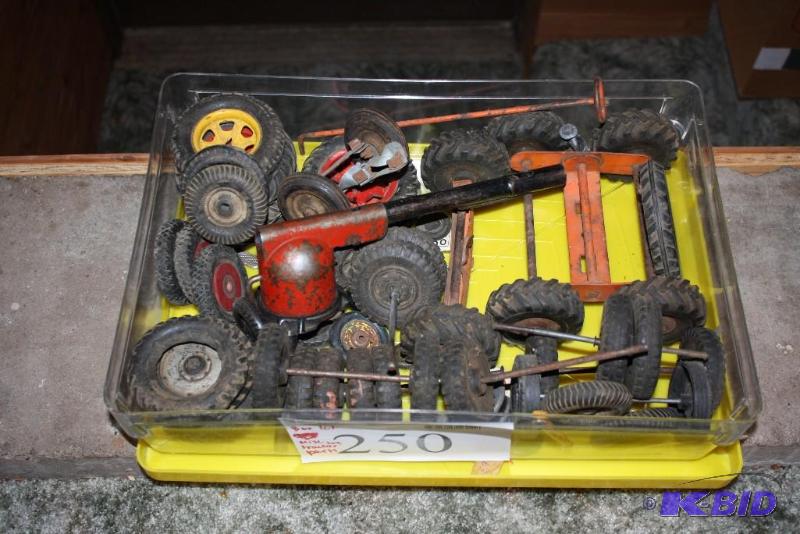 lot 250 image: Box Lot of Miscellaneous Toy Truck Wheels &am...