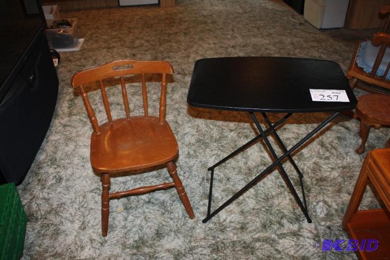 lot 257 image: Lot of (2) Including Wooden Chair wBack, 15...