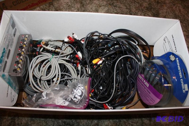 lot 267 image: Box of Miscellaneous Cables Including Monste...