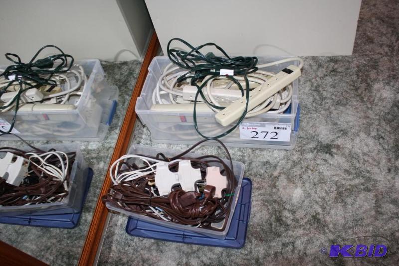 lot 272 image: Box Lot of (2) Extension Cords, Power Strips,...