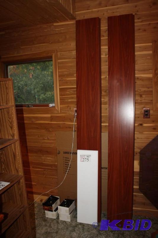 lot 275 image: Lot of (7) Wooden Shelves wMetal Mounting Br...