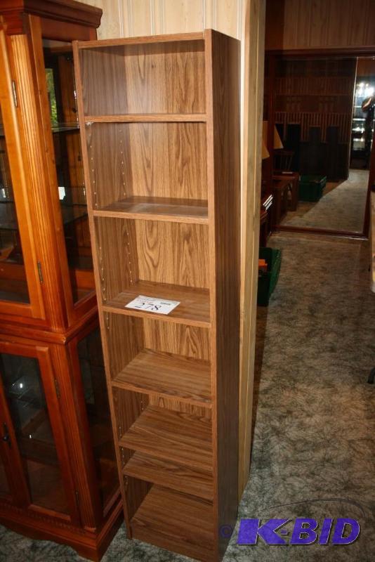 lot 278 image: Wooden Shelving Unit 6 Shelves 15" x 9...