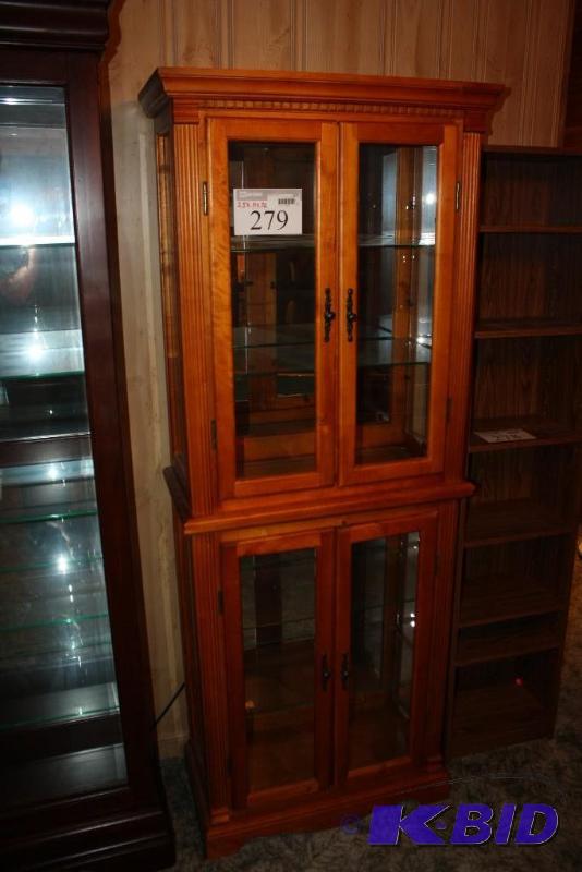 lot 279 image: Vintage Display CaseShelving Unit wWood Fra...