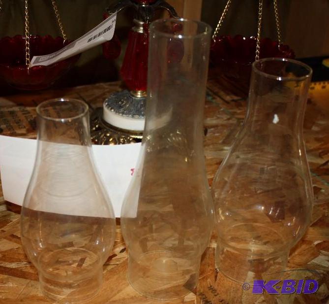 lot 32 image: Lot of (3) Glass Candle Sleeves Miscellaneou...