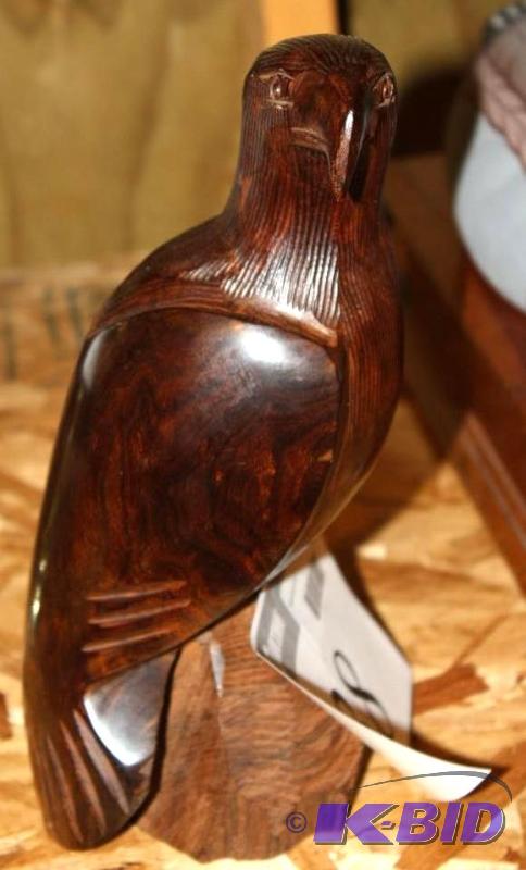 lot 38 image: Vintage Carved Wooden Bird wStand....