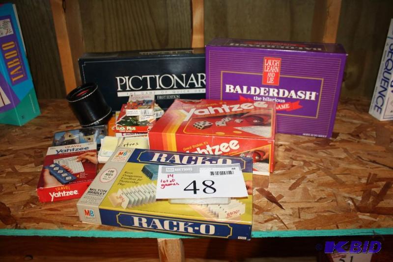 lot 48 image: Box Lot of (14) Board Games Including Yatzee...