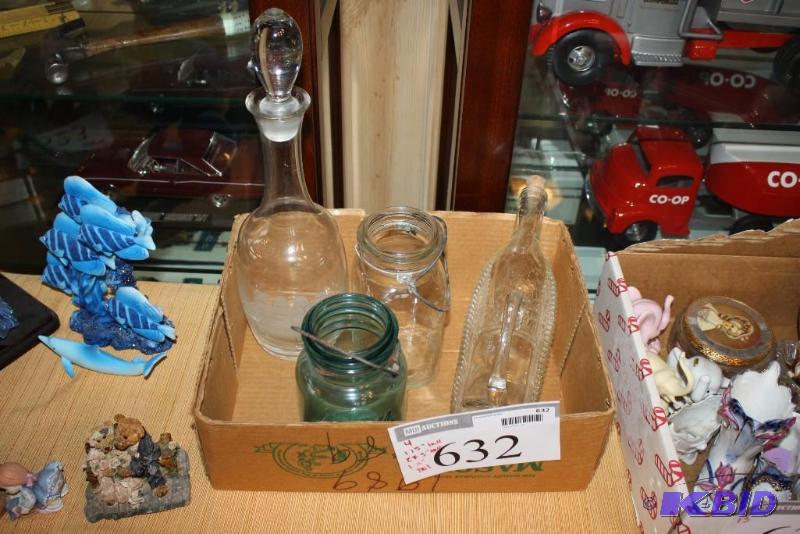 lot 632 image: Lot of (4) Including Glass Decanter wTop, 2...