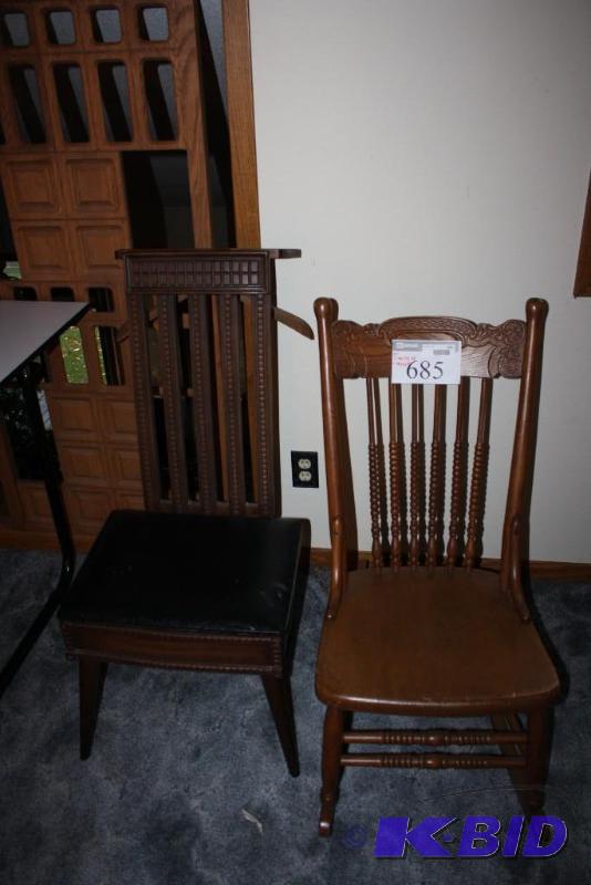 lot 685 image: Lot of (2) Including Wooden Rocking Chair, ...