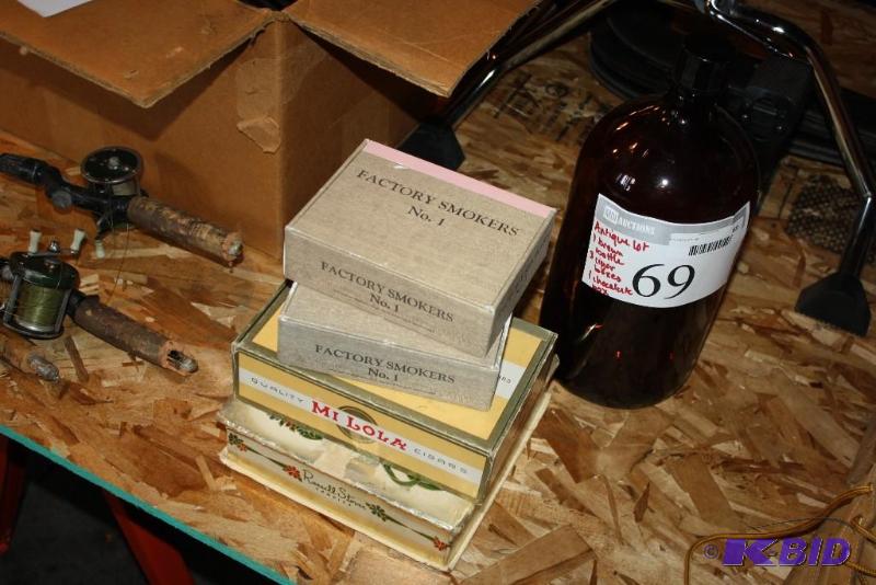 lot 69 image: Lot of Vintage Items Including Amber Bottle ...