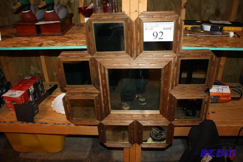 lot 92 image: Vintage Wooden Decorative Window Unit 7 Wind...