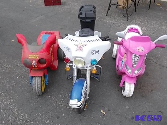 3-Ride On Toys (Police, Mickey Mouse, Disney ...