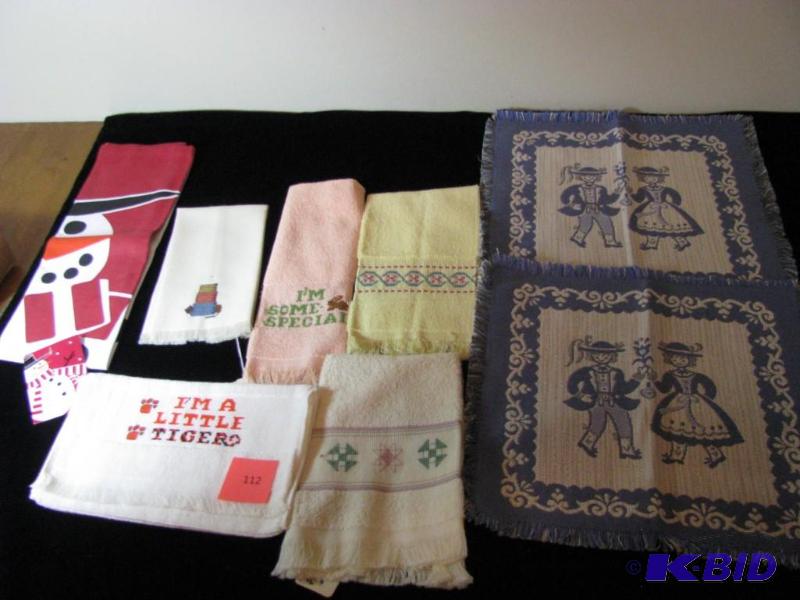 lot 112 image: decorative linens...