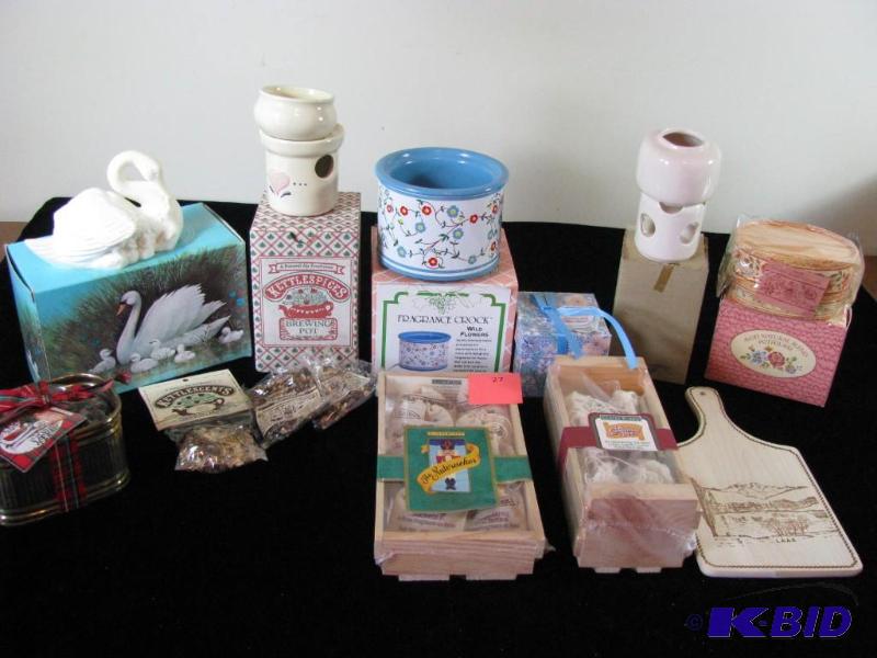 lot 27 image: Ceramic fragrance crock, Avon Potpourri, Kett...
