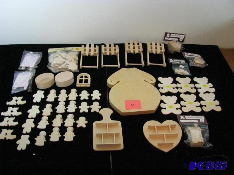 lot 54 image: Large lot of wooden craft items, New...