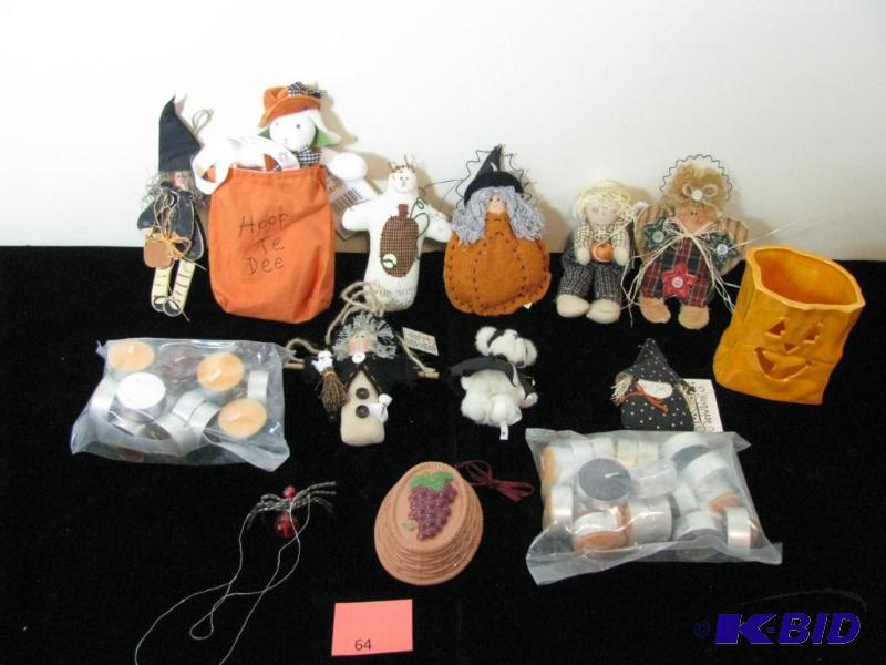 lot 64 image: Halloween craft figurines & cloth items, ...