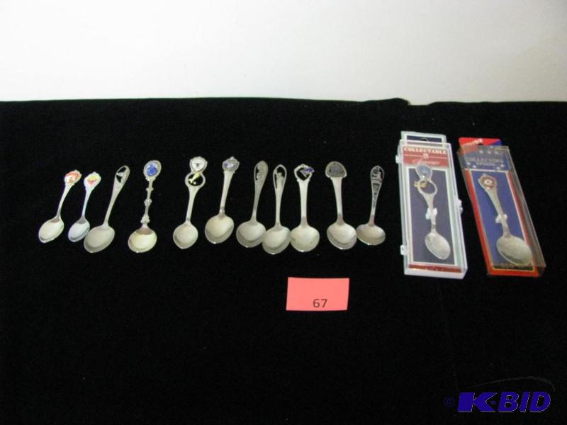 lot 67 image: Collection of souvenir spoons, U.S States &am...