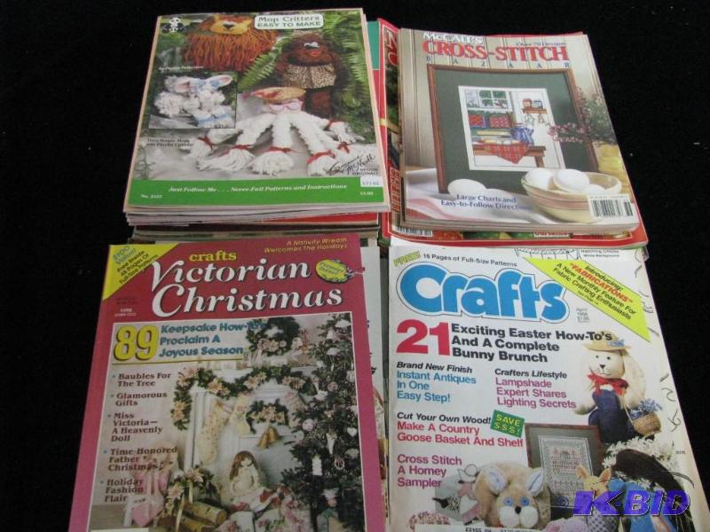 lot 98 image: Vintage craft magazines for mop crafts, cross...