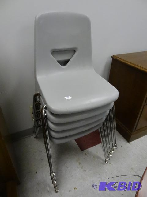5 metal framed stack chairs...