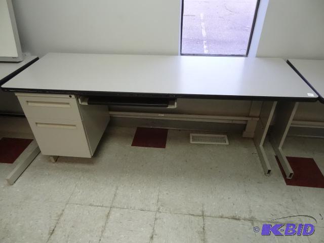 Desk with 2 drawers and pull out keyboard tra...