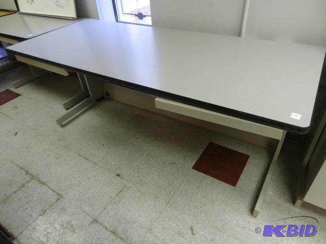 72 x 24 x 29 metal framed table with 2 pull o...
