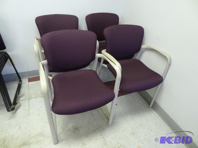 4 matching metal framed side chairs...