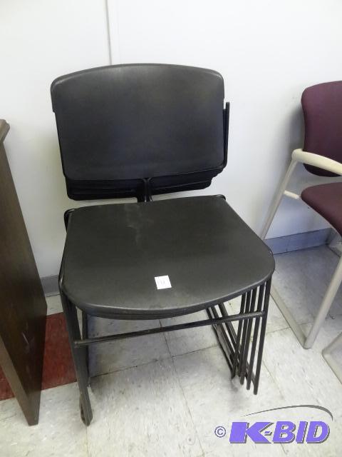 5 metal framed stack chairs...