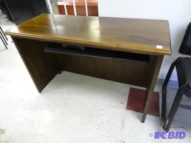 Small wood desk with pull out keyboard tray. ...